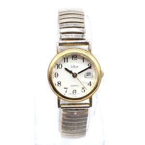 Vintage Collezio Watch Womens Gold Tone Steel Easy Reader Expandable Band 90's